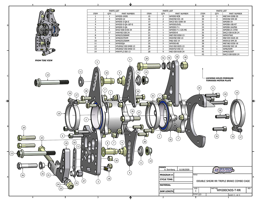 - Wehrs RR TRIPLE BRAKE OPTION SUSPENSION CAGE