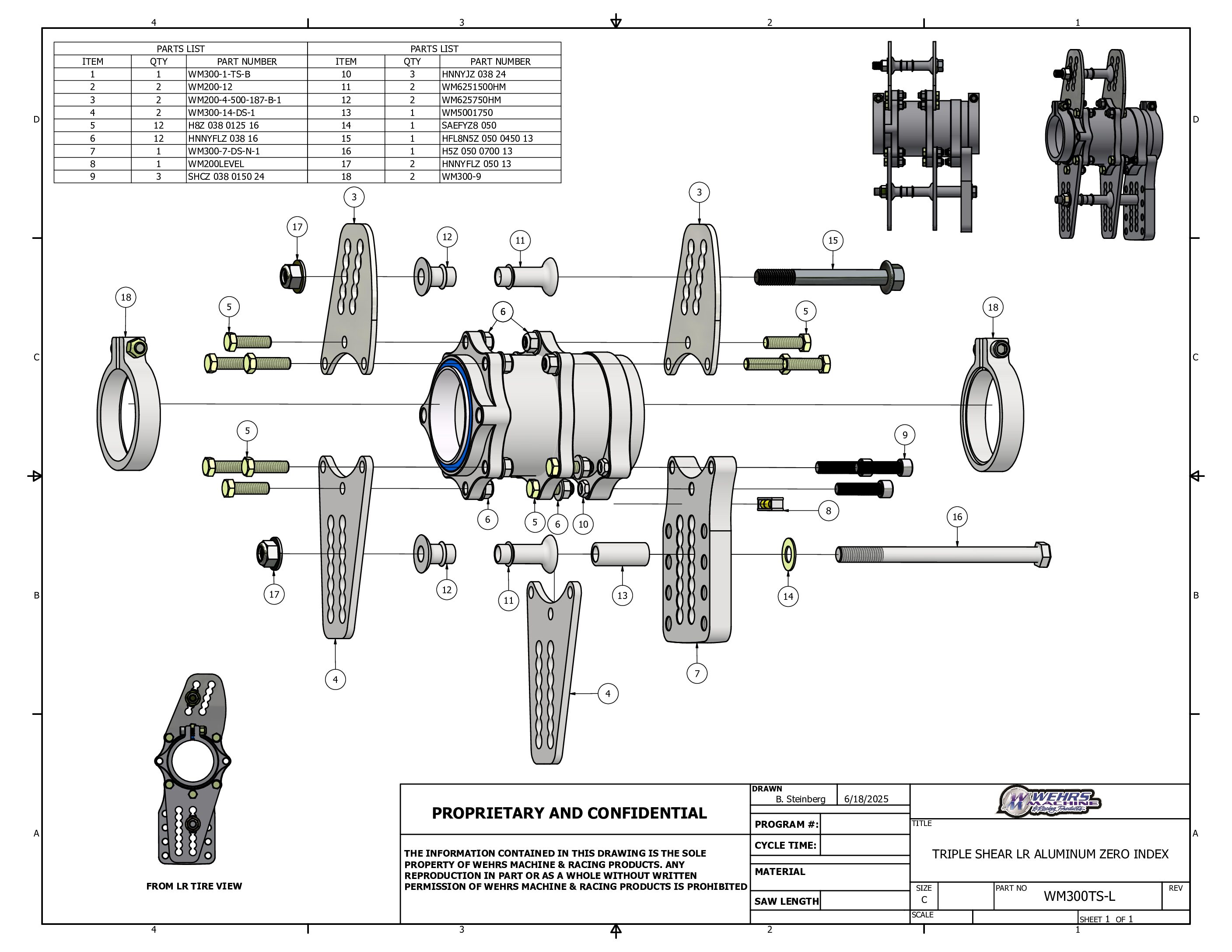 - Wehrs TRIPLE SHEAR LR ALUMINUM ZERO INDEX