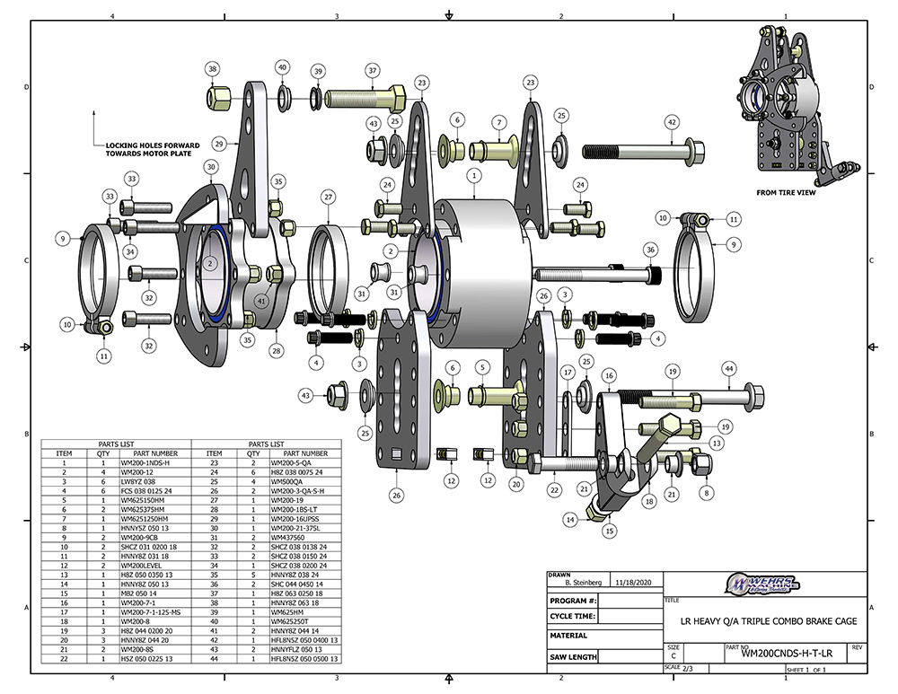 - Wehrs LR HEAVY Q/A TRIPLE COMBO BRAKE CAGE