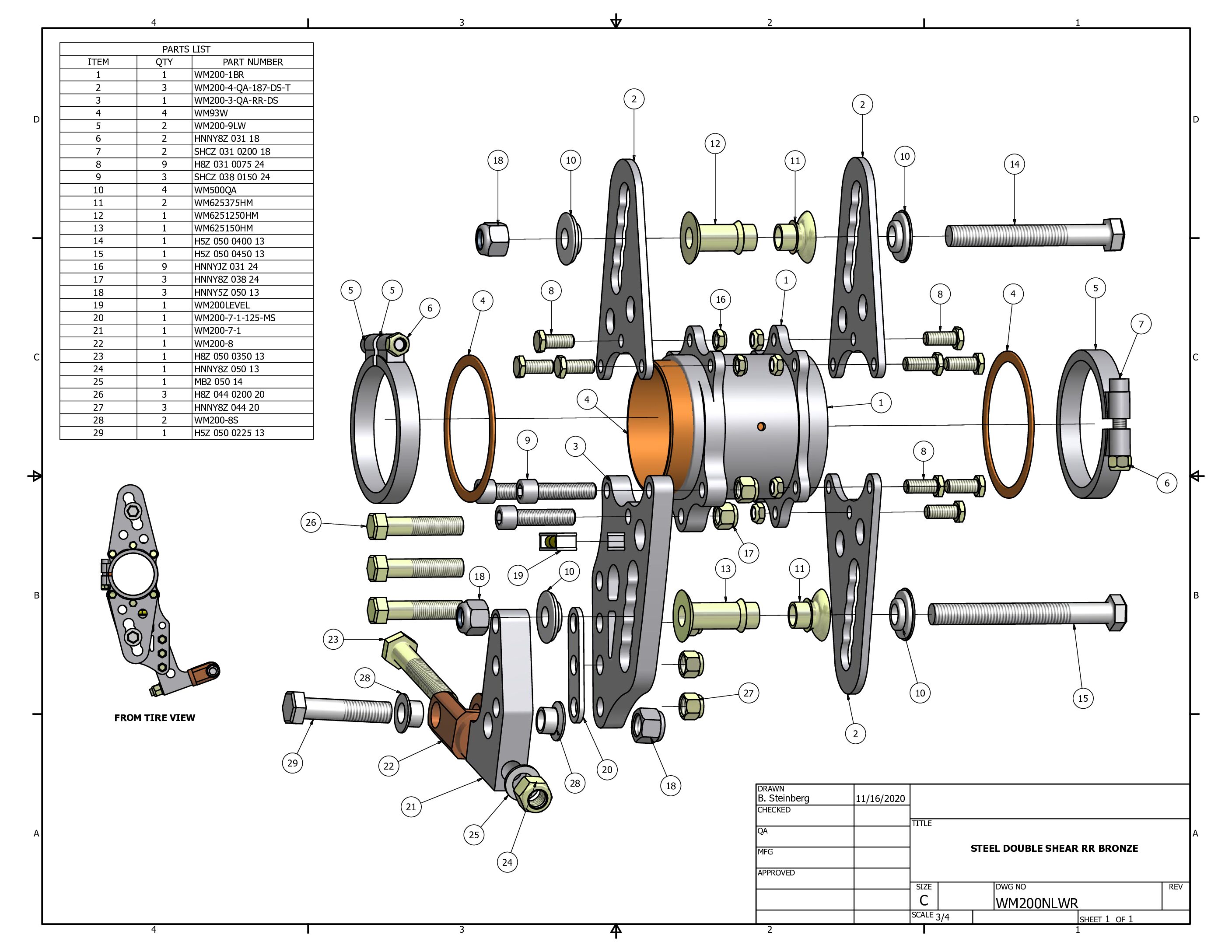 - Wehrs NARROW STEEL LIGHTWEIGHT RR BRONZE CAGE