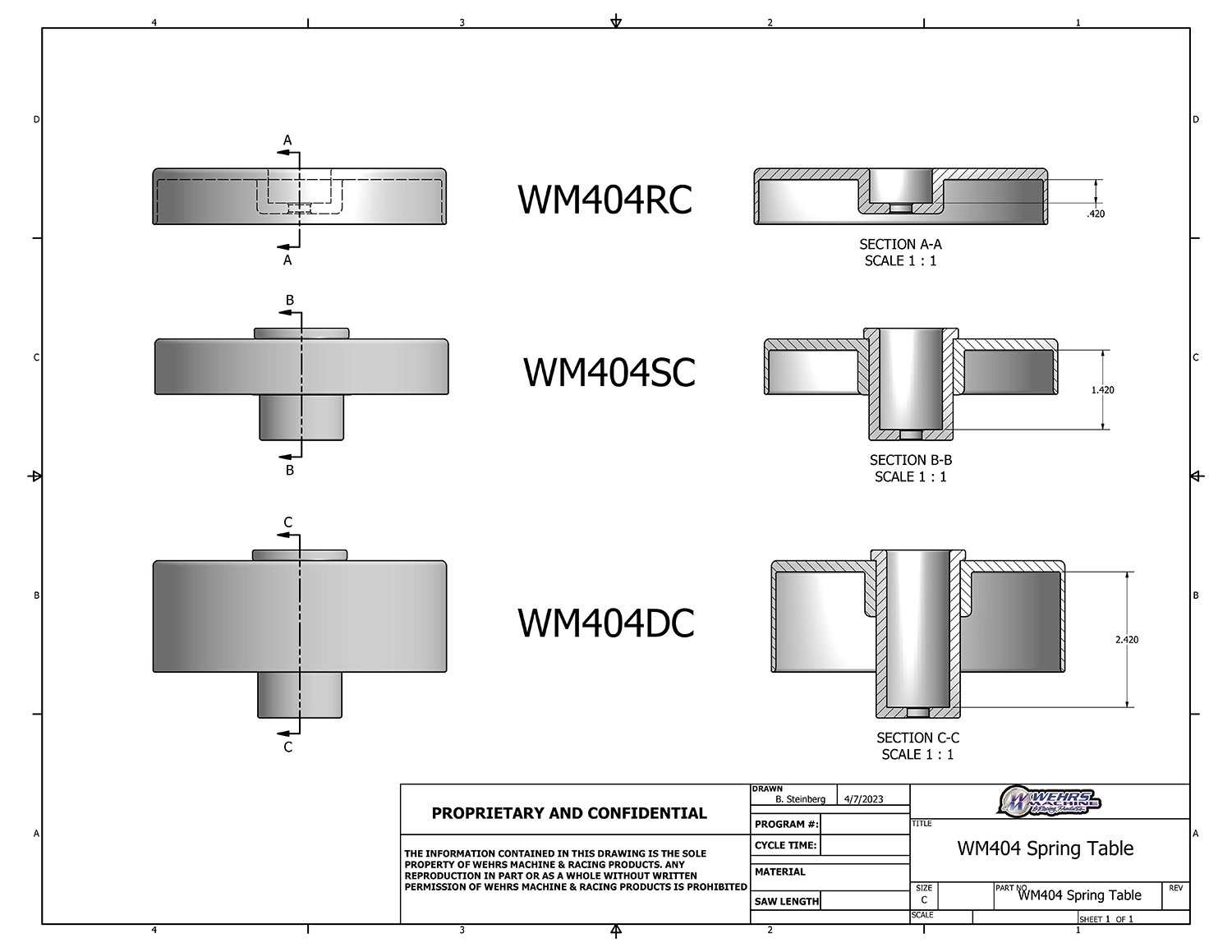 - Wehrs 5" BOLT IN RAISED CUP OD ALIGNMENT