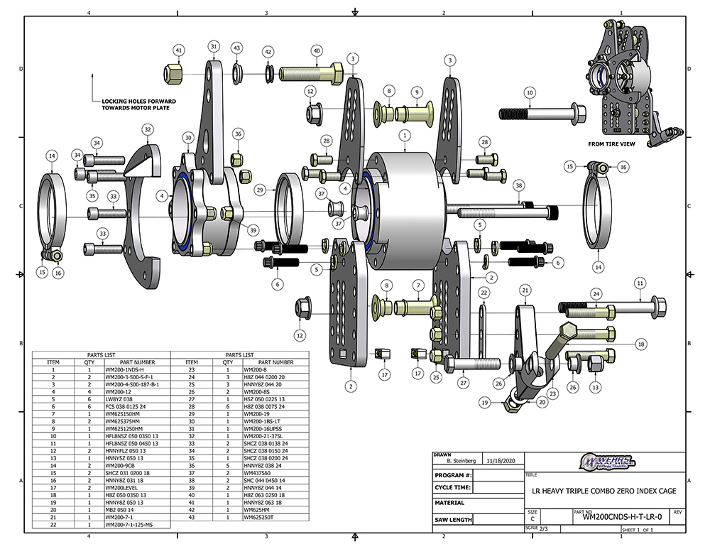 - Wehrs LR HEAVY TRIPLE COMBO ZERO INDEX CAGE
