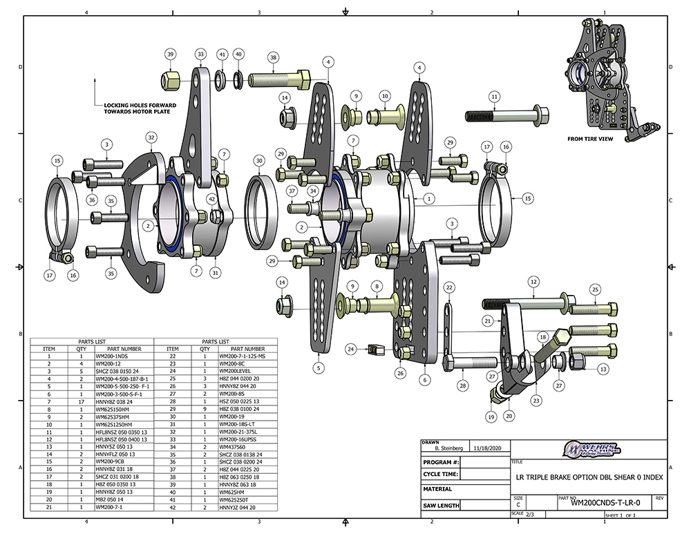 - Wehrs LR TRIPLE BRAKE COMBO DBL SHEAR 0 INDEX