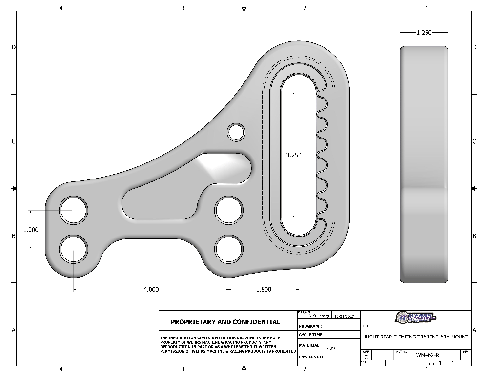 - Wehrs RIGHT REAR CLIMBING TRAILING ARM MOUNT