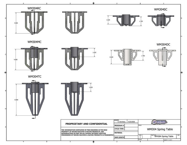 5″ Standard Bolt-In Spring Cup – Wehrs Machine and Racing Products